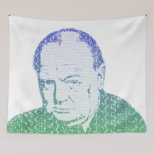 Item preview, Winston Churchill Text Portrait ("We shall fight on the beaches.") designed and sold by Edpod.
