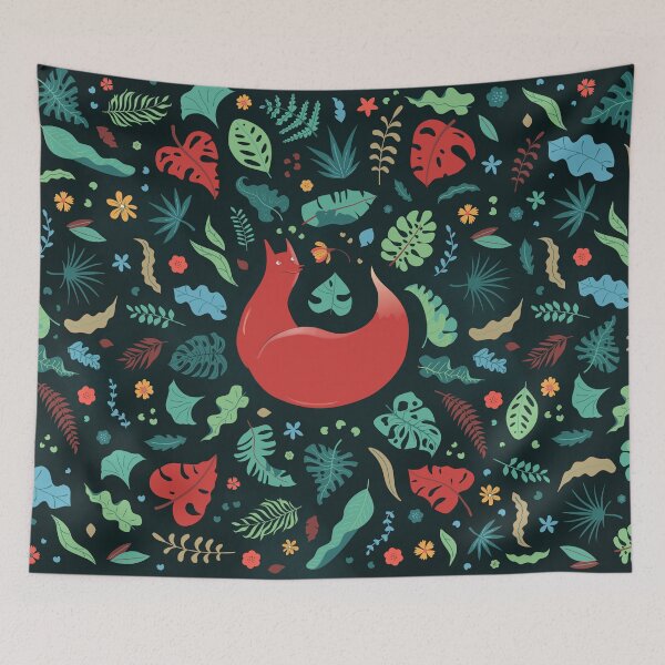 Item preview, Mystical Fox in the Colorful Jungle  designed and sold by zorrorojo.