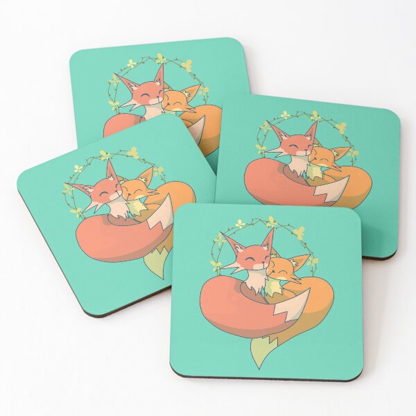 Item preview, foxes in love designed and sold by ForTheFrogWar.