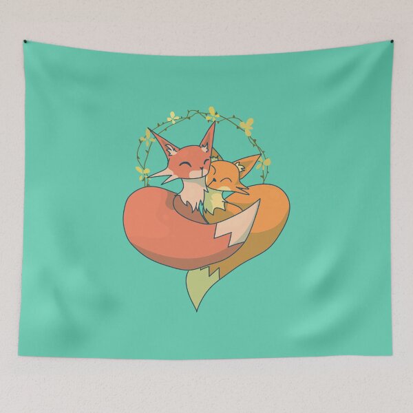Item preview, foxes in love designed and sold by ForTheFrogWar.