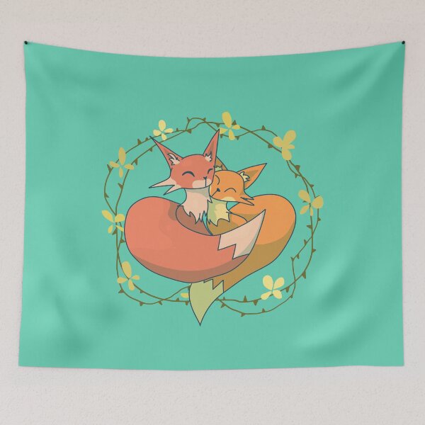 Item preview, foxes in love designed and sold by ForTheFrogWar.