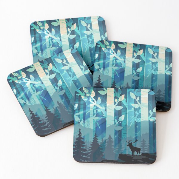 Item preview, Winter Birch Tree Forest Watercolor With Deer designed and sold by Simi2020.