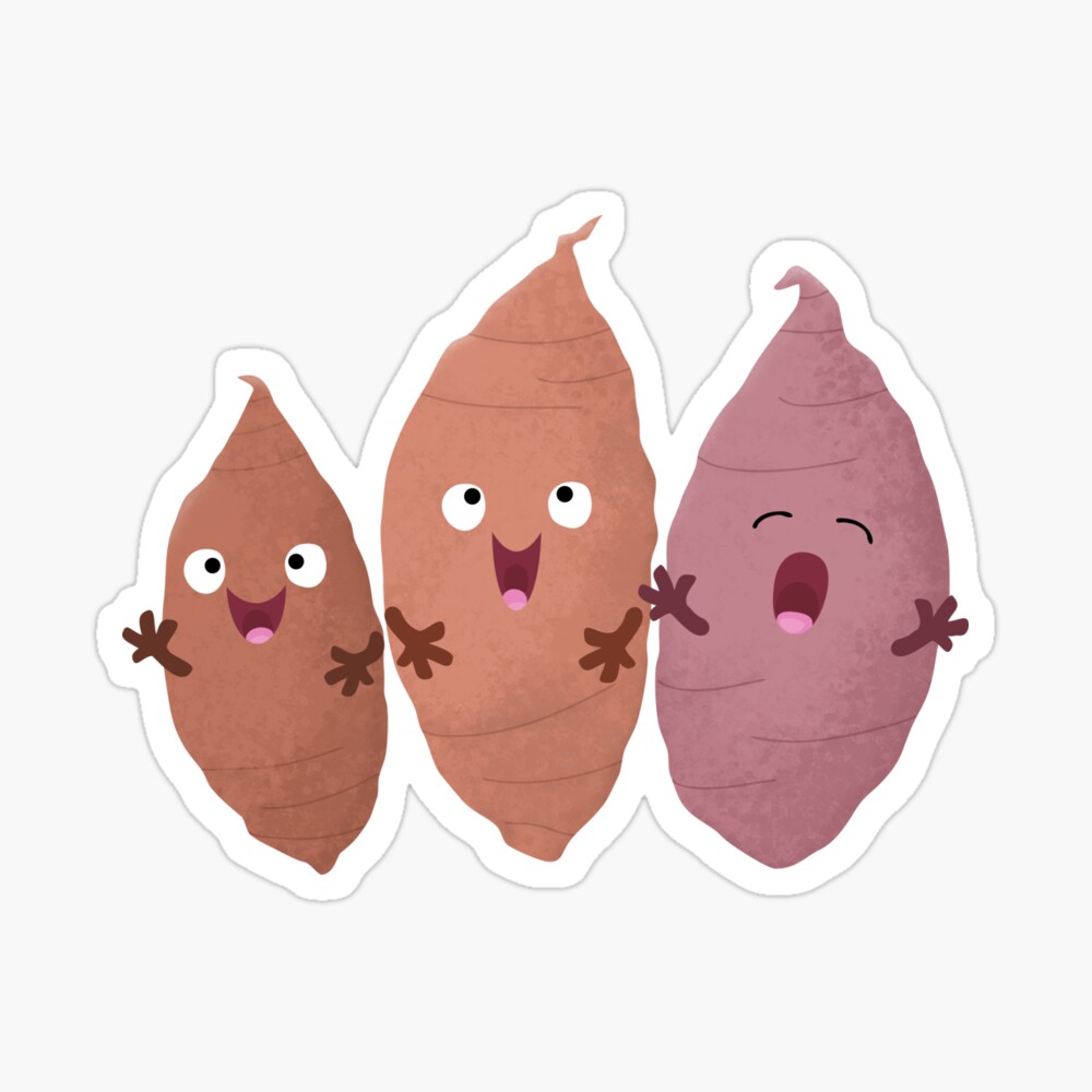 Cute singing sweet potatoes trio cartoon