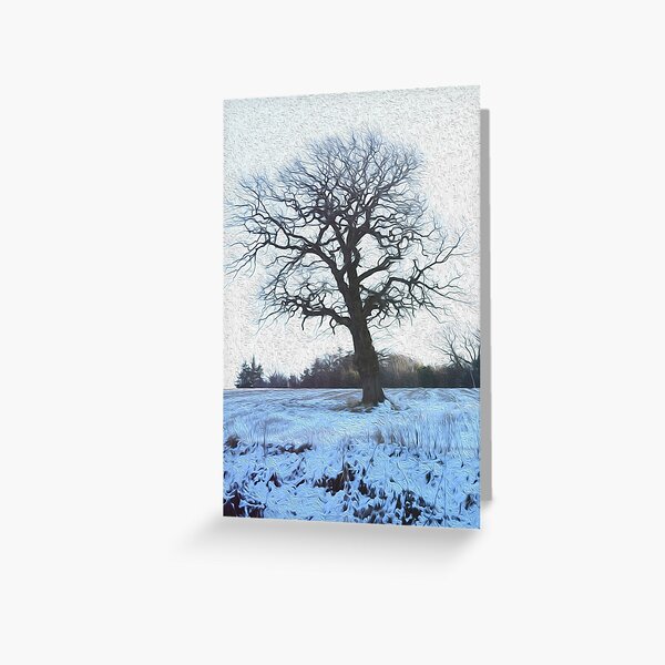 Tree Silhouette in Winter Greeting Card