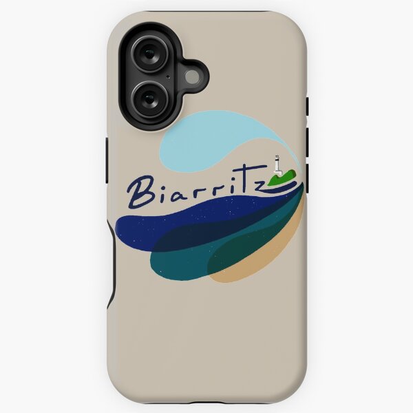 Logotipo de Biarritz | Playa del Miramar | País Vasco Funda resistente para iPhone