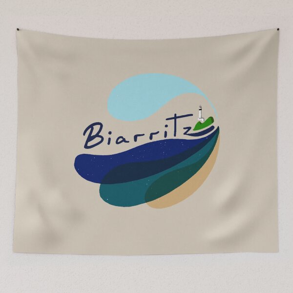 Item preview, Biarritz logo | Plage du Miramar | Pays Basque designed and sold by Covo Studio.