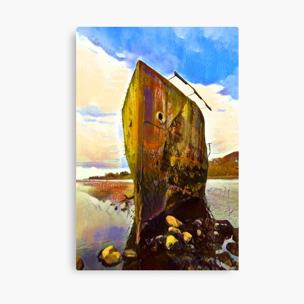 Creteboom Boat on the River in Ballina, Co Mayo Canvas Print