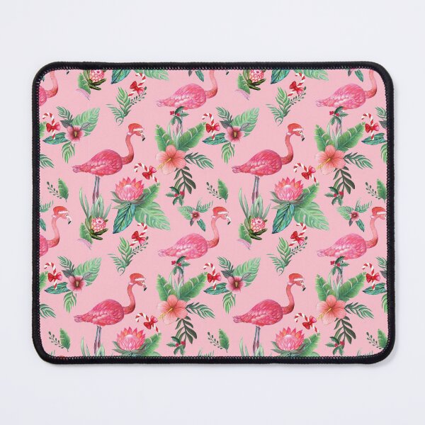 Item preview, Christmas Flamingo Santa on Pink with candy canes / Tropical Christmas designed and sold by MagentaRose.