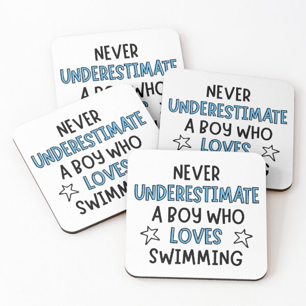 Item preview, Never underestimate a boy who loves swimming designed and sold by TheGreenGoat.