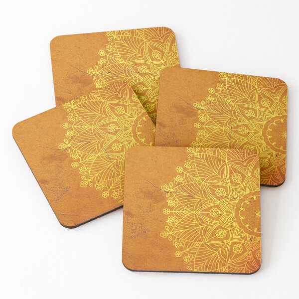 Item preview, Oriental yellow orange mandala designed and sold by NoahDea.