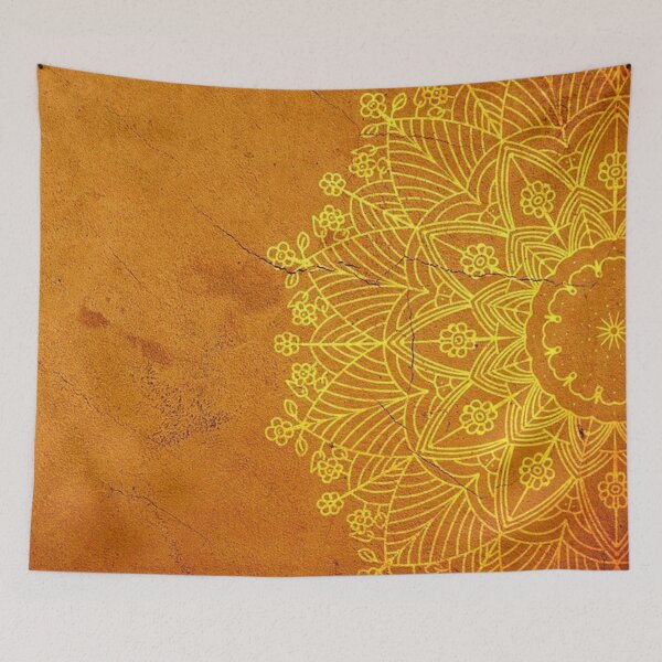 Item preview, Oriental yellow orange mandala designed and sold by NoahDea.