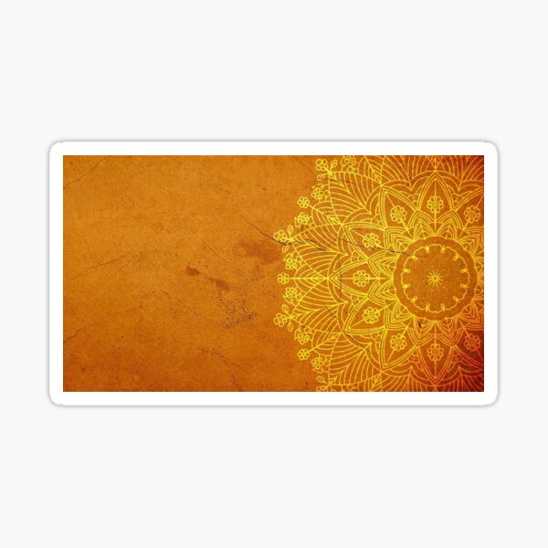 Oriental yellow orange mandala Sticker