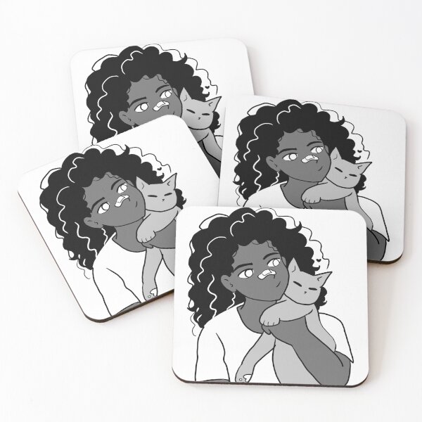 Item preview, Cute girl holding gray kitten designed and sold by Mayarart.