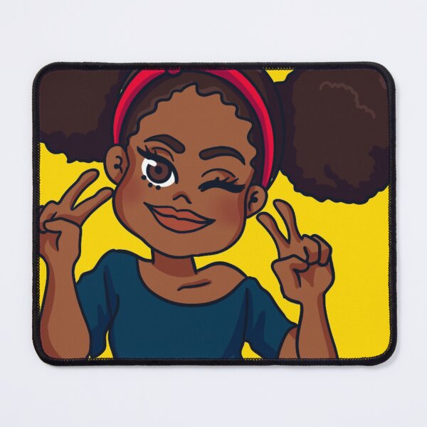 Item preview, Peace Sign Anime Afro Puffs Girl designed and sold by HBCUishStickers.