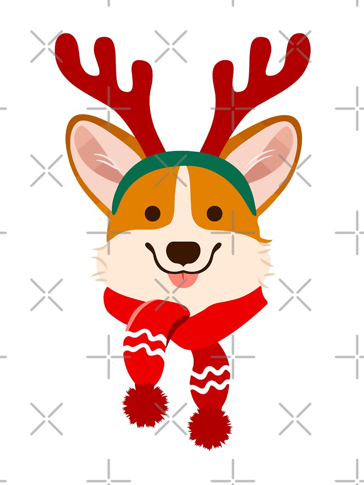 Kawaii Christmas Clipart II Reindeer Puppy Corgi Bubble Tea 