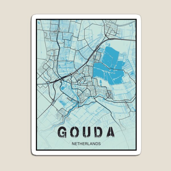 Artikelvorschau, Gouda Niederlande Karte entworfen und verkauft von PostersProf1.