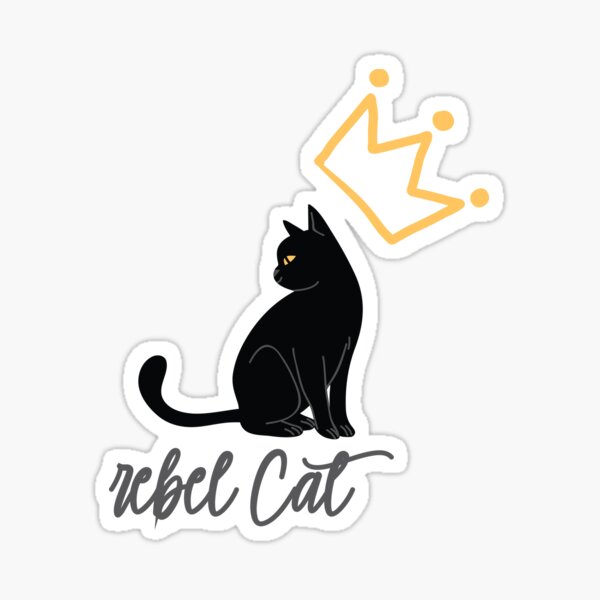 Item preview, CUTE BLACK REBEL CAT designed and sold by zush-designer.