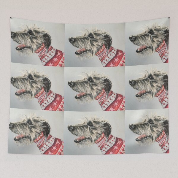 Item preview, Scruffy Lurcher in Christmas jumper  designed and sold by Merlinsmates.