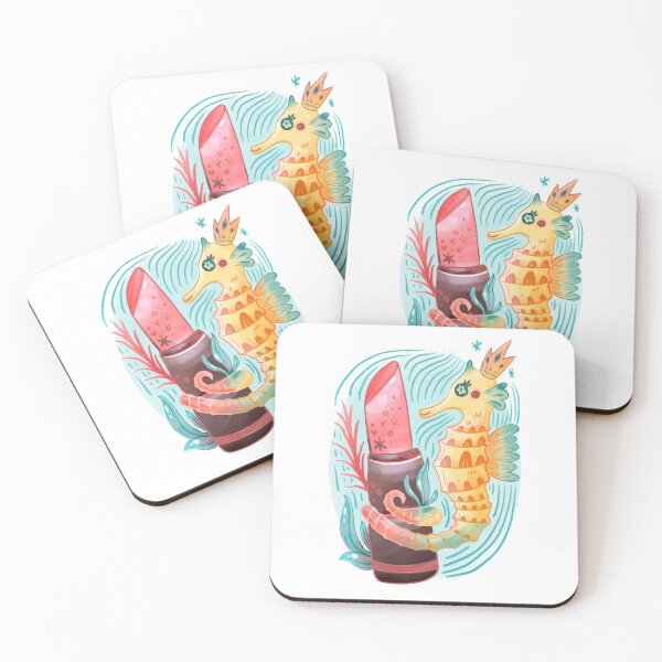 Item preview, Seahorse King with Pink Lipstick Watercolor designed and sold by narwhalwall.