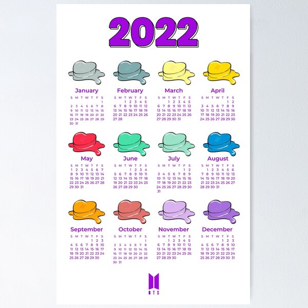 Artikel-Vorschau von BTS-Kalender 2022 - GRÜSSE DER SAISON, designt und verkauft von SerenaChoe.