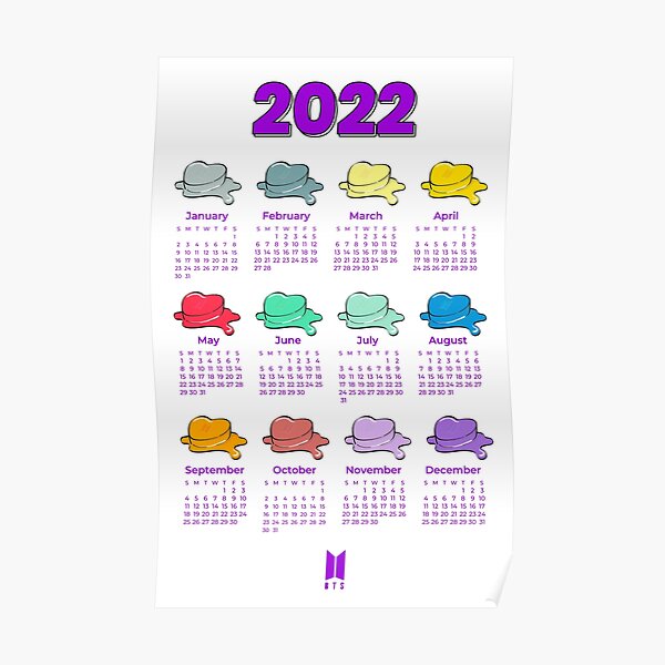 bts calendar 2022 posters redbubble