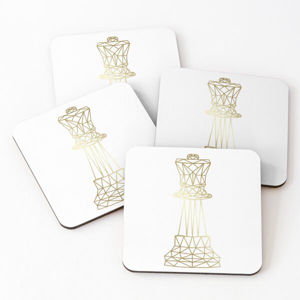 Item preview, Geometric gold chess queen designed and sold by felinefeelings.