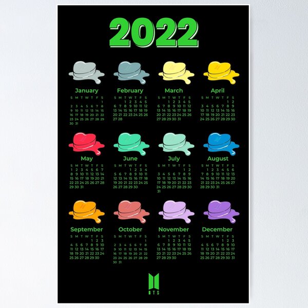 Artikel-Vorschau von BTS-Kalender 2022 - GRÜSSE DER SAISON, designt und verkauft von SerenaChoe.
