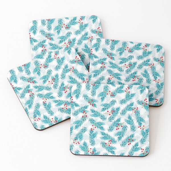 Item preview, Watercolor Spruce Twigs and Red Berries - Winter Holiday Pattern designed and sold by AlicjaCurioseur.