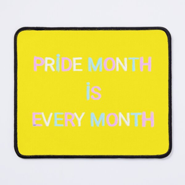 Item preview, Pride month is every month / trans (yellow background) designed and sold by MentaLee.