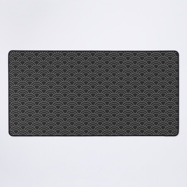 Japanese wave pattern: black & white | Geometric | Minimalist Desk Mat