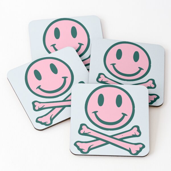 Item preview, Acid house smile face with crossed bones designed and sold by atientPanda.