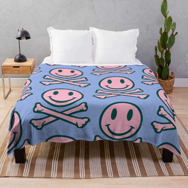 Item preview, Acid house smile face with crossed bones designed and sold by atientPanda.