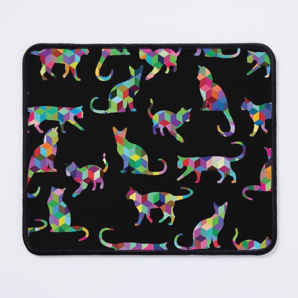 Item preview, Cat pattern, bright polygonal cats designed and sold by patternme.