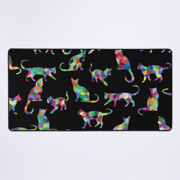 Item preview, Cat pattern, bright polygonal cats designed and sold by patternme.
