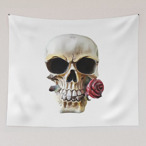 Item preview, Skull with a rose designed and sold by artsbyleo.