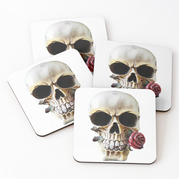 Item preview, Skull with a rose designed and sold by artsbyleo.
