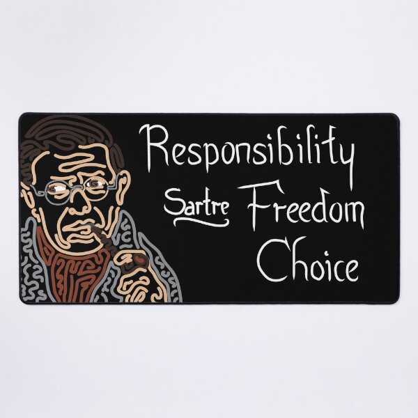 Item preview, STYLIZED LINE ART SARTRE - RESPONSIBILITY FREEDOM CHOICE - neutral designed and sold by Xotico Design.