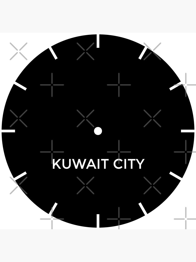"Kuwait City Time Zone Wall Clock Kuwait City " Clock for Sale by