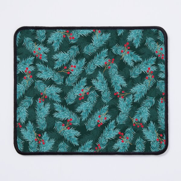 Item preview, Watercolor Christmas Pattern - Winter Red Berries and Green Spruce Twigs designed and sold by AlicjaCurioseur.