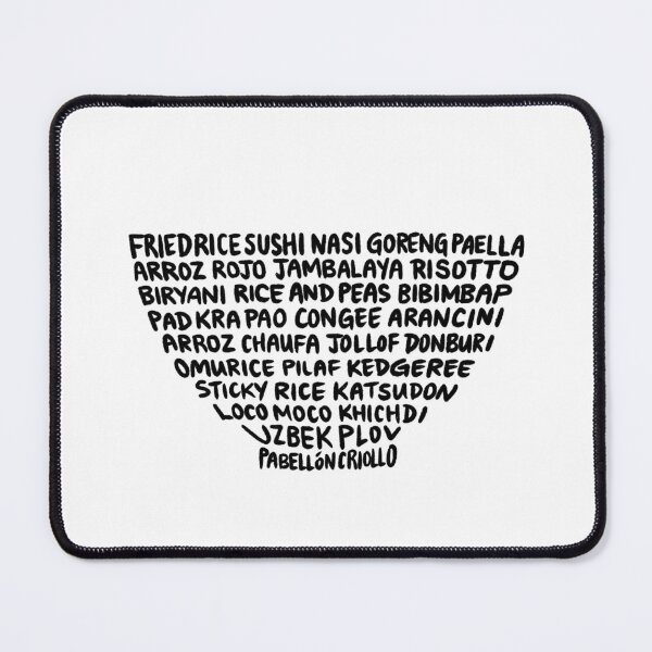 Item preview, Rice Dishes Text Shaped Like Rice Bowl (Fried Rice Sushi Paella...) designed and sold by bonniemamadraws.