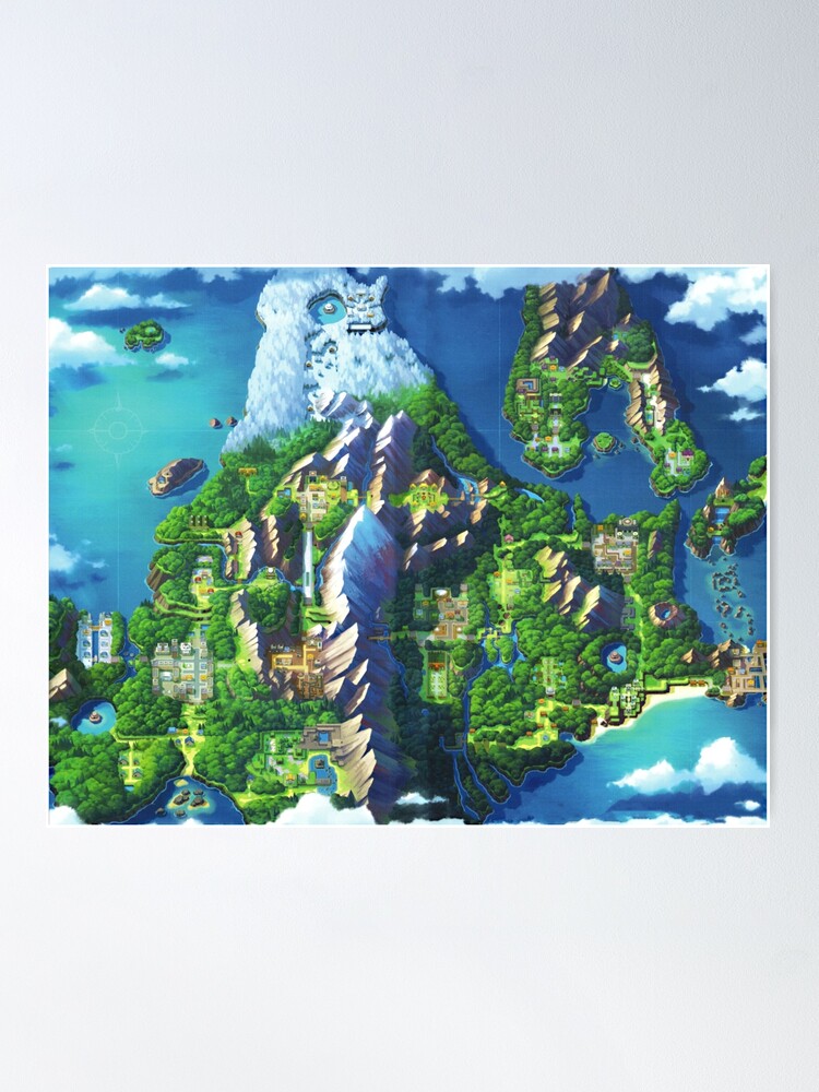 Alternate view of Sinnoh Map Poster