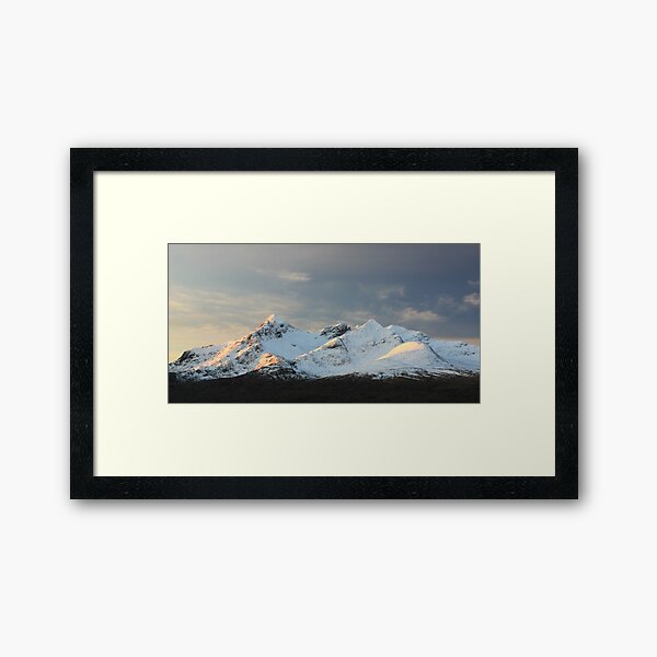 Snow covered Cuillin at Dawn Framed Art Print