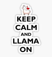 Keep Calm and Llama On Sticker