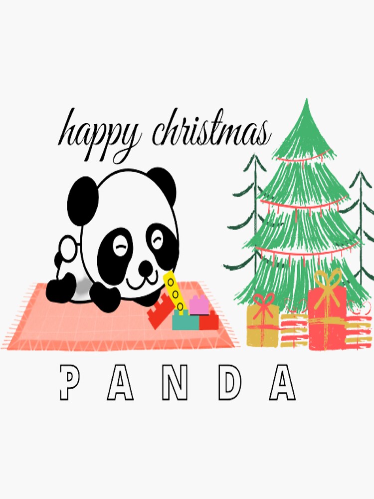 Happy Christmas panda t-shirt | Sticker