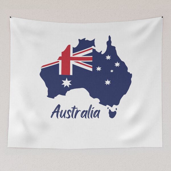 Item preview, Australia Map With Flag Interior - With Text designed and sold by hijackhippo.