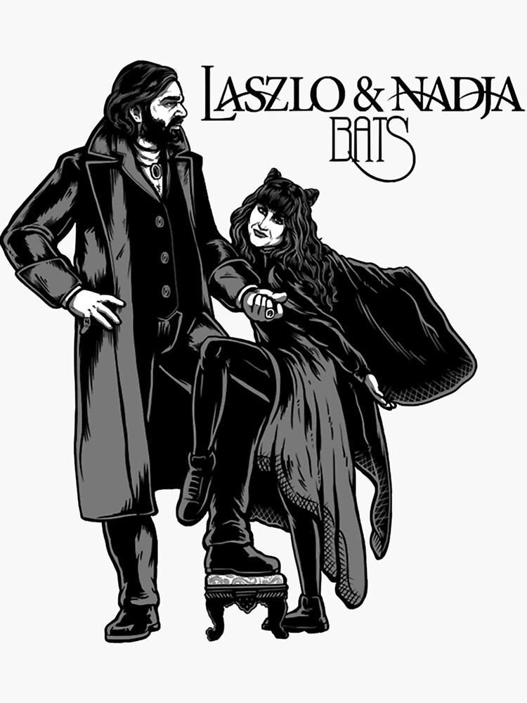 Aperçu 3 sur 3. Sticker avec l'œuvre Laszlo et Nadja créée et vendue par AnimeEdge.