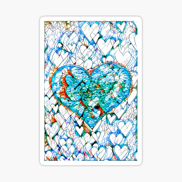 Stained glass mosaic love - By Brian Vegas Sticker