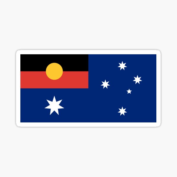 Australian Flag with Aboriginal Flag Sticker