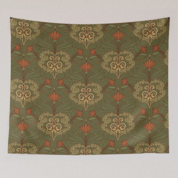 Item preview, Victorian vintage pattern with tendrils and flowers designed and sold by cat-astro-phe.