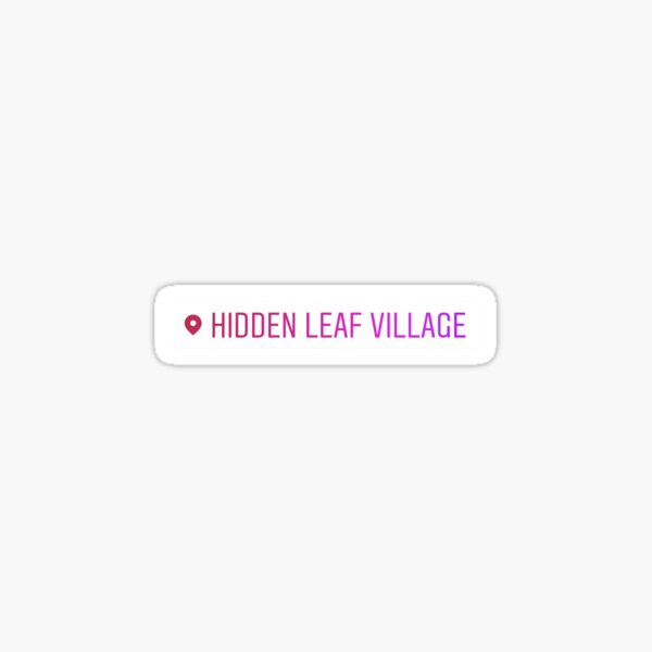 Red Hidden Leaf Village Geo Tag Sticker